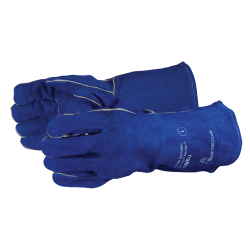 Welding Gloves, Split Cowhide, Size One Size Planification Entrepots Molloy