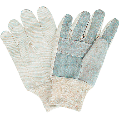Gants de travail d'usage standard, Grand, Paume en Cuir de vache refendu Planification Entrepots Molloy