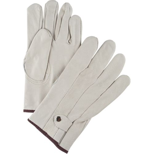 Gants de cordeur d'usage standard, Grand, Paume Cuir fleur de vache Planification Entrepots Molloy