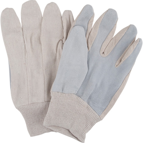 Gants de travail d'usage standard, Grand, Paume en Cuir de vache refendu Planification Entrepots Molloy