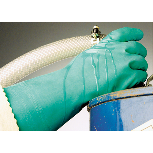 StanSolv&reg; Embossed Z-Pattern Grip Gloves, Size Medium/8, 14" L, Nitrile, Interlock Inner Lining, 11-mil Planification Entrepots Molloy