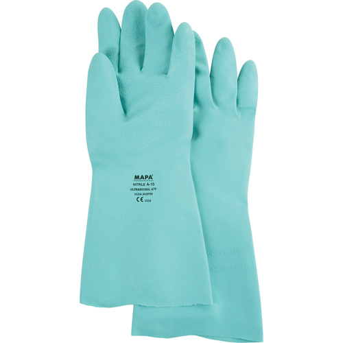 Gants &agrave; prise &agrave; motif en Z StanSolv, Taille Grand/9, 13" lo, Nitrile, 15 mils Planification Entrepots Molloy