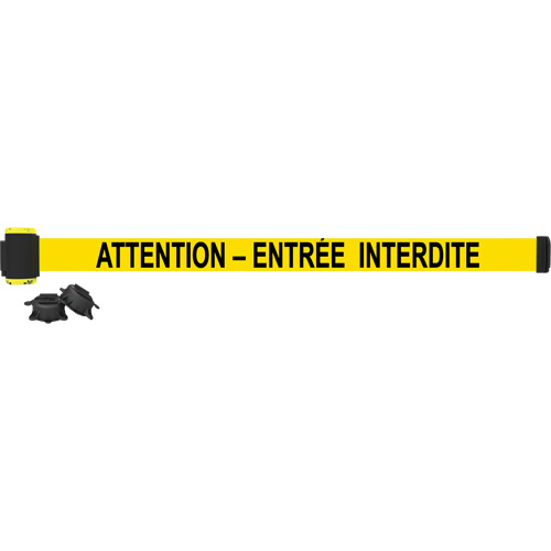 Barri&egrave;re &agrave; fixation murale, Plastique, Fixation magn&eacute;tique, 7', Ruban Noir et jaune Planification Entrepots Molloy