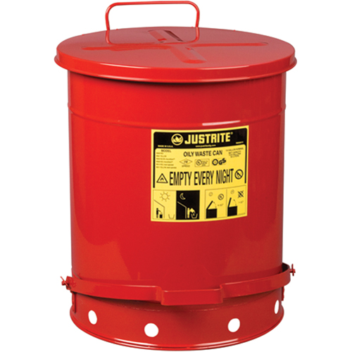 Contenants pour d&eacute;chets huileux, Homologu&eacute; FM/List&eacute; UL, 14 gal. US, Rouge Planification Entrepots Molloy