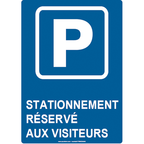 Panneau de stationnement r&eacute;serv&eacute;, 14" x 10", Aluminium, Français avec pictogramme Planification Entrepots Molloy