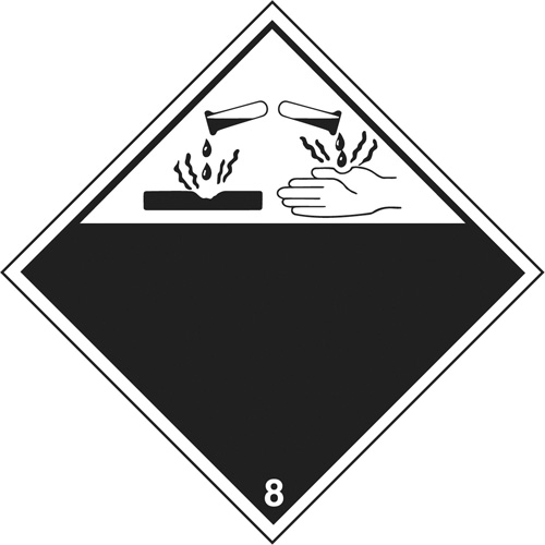 Plaque-&eacute;tiquette TMD mati&egrave;res corrisives, Plastique Planification Entrepots Molloy