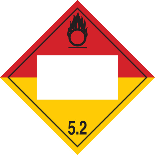 Organic Peroxide TDG Placard, Plastic Planification Entrepots Molloy