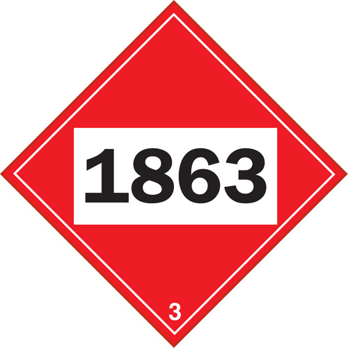 Plaque-&eacute;tiquette TMD 1863 pour liquide inflammable carburant aviation, Plastique Planification Entrepots Molloy