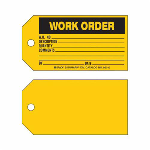 "Work Order" Tag, Paper, 5-3/4" W x 3" H, English Planification Entrepots Molloy