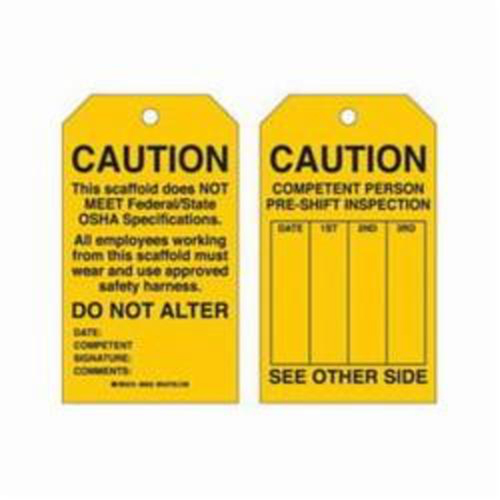 Scaffold Safety Tags, Polyester, 4" W x 7" H, English Planification Entrepots Molloy