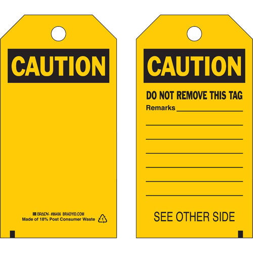 &eacute;tiquettes de s&eacute;curit&eacute; auto-plastifiantes, Polyester, 4" la x 7" h, Anglais Planification Entrepots Molloy