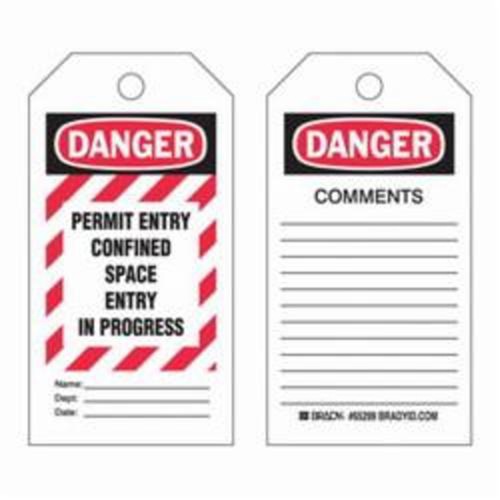 &eacute;tiquettes Confined Space, Polyester, 3" la x 5-3/4" h, Anglais Planification Entrepots Molloy