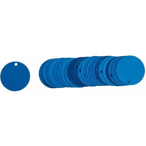 Blank Round Valve Tags, Aluminum, 2" dia Planification Entrepots Molloy