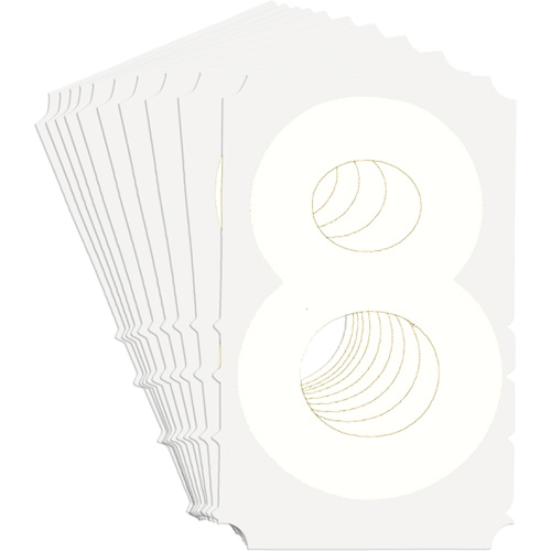 &eacute;tiquettes de lettres et chiffres gothiques individuels Quick-Align, 8, 3" h, Blanc Planification Entrepots Molloy