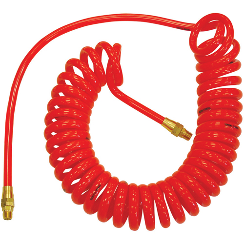 Flexcoil Self-Storing Polyurethane Air Hoses With Fittings, Air, 3/8" ID x 15' L, Polyurethane, 140 PSI at 23 °C Planification Entrepots Molloy