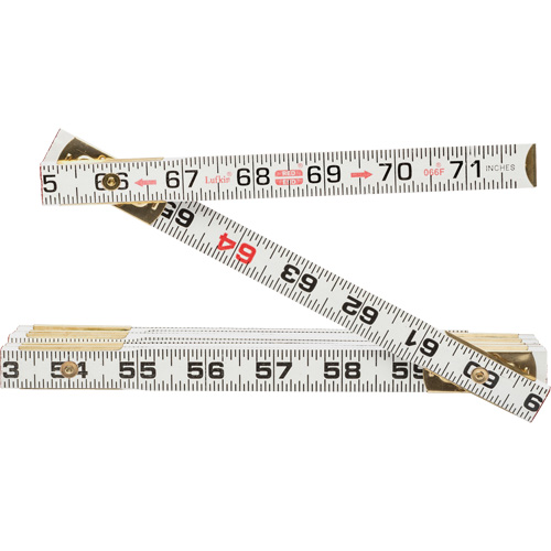 Red End&reg; Flat Reading Rule, 6' L, Wood Planification Entrepots Molloy