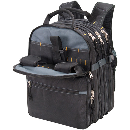 Sacs &agrave; dos pour outils &agrave; 75 pochettes, 13" lo x 17-1/2" la, Noir, Nylon Planification Entrepots Molloy