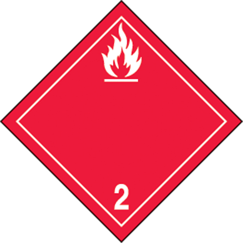 TDG Shipping Labels, Class 2.1, Flammable Gases, Vinyl Planification Entrepots Molloy