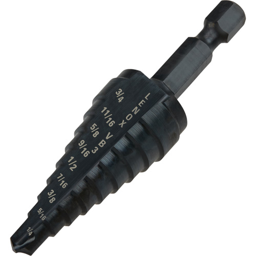 #3 Step Drill Bit, 1/4" - 3/4" , 1/16" Increments, High Speed Steel Planification Entrepots Molloy