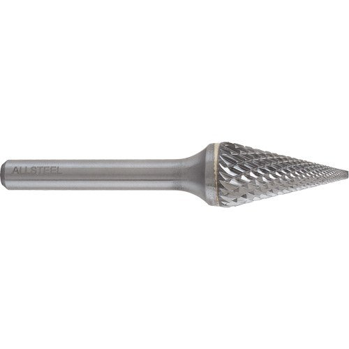 AllSteel Conical Shape Carbide Burr, SM-5, 1/2" Dia., 1/4" Shank, 7/8" Depth of Cut Planification Entrepots Molloy