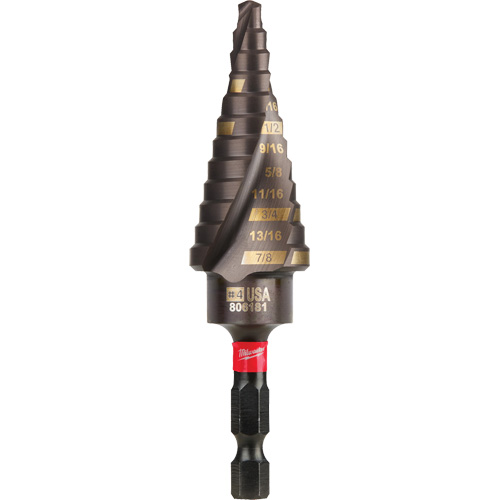 Foret &eacute;tag&eacute; #4 Shockwave Impact Duty, 3/16" - 7/8", Incr&eacute;ments de 1/16", Titane Planification Entrepots Molloy