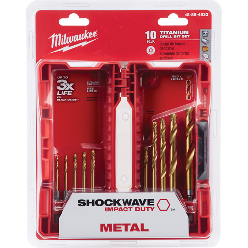 Jeu de forets Shockwave Red Helix, 10 morceaux, Titane Planification Entrepots Molloy