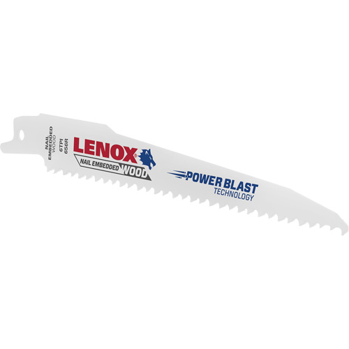 Reciprocating Wood Saw Blade, Bi-Metal, 6 TPI, 6" L x 3/4" W Planification Entrepots Molloy