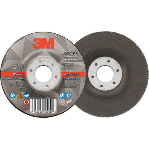 Cut & Grind Wheel, 4-1/2" x 1/8", 7/8" Arbor, Type 27, Ceramic Planification Entrepots Molloy