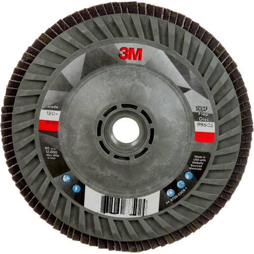 Disque &agrave; lamelles &agrave; changement rapide 769F, 5" x 5/8"-11, Type 27, Grain 120+, C&eacute;ramique Planification Entrepots Molloy