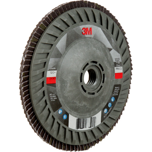 Disque &agrave; lamelles &agrave; changement rapide 769F, 5" x 5/8"-11, Type 27, Grain 120+, C&eacute;ramique Planification Entrepots Molloy