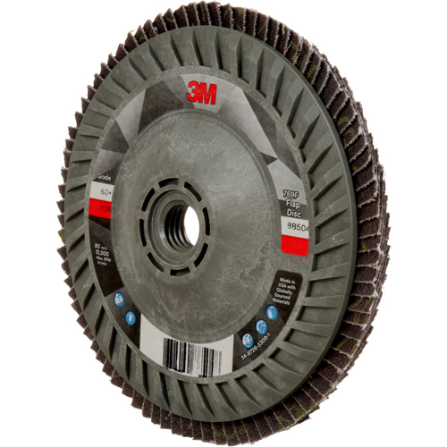 Disque &agrave; lamelles &agrave; changement rapide 769F, 5" x 5/8"-11, Type 27, Grain 60+, C&eacute;ramique Planification Entrepots Molloy