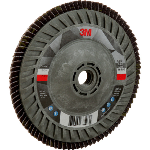 Disque &agrave; lamelles &agrave; changement rapide 769F, 5" x 5/8"-11, Type 27, Grain 80+, C&eacute;ramique Planification Entrepots Molloy