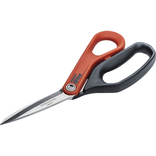 Cisaille tout usage en acier inoxydable pour ouvrier professionnel, 8-1/2", Poign&eacute;e Anneaux Planification Entrepots Molloy