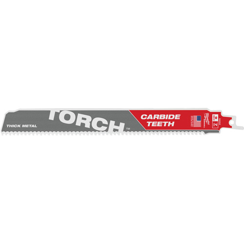 Lame de scie Torch Sawzall, Carbure, 7 Dents par pouce, 9" lo x 1" la Planification Entrepots Molloy