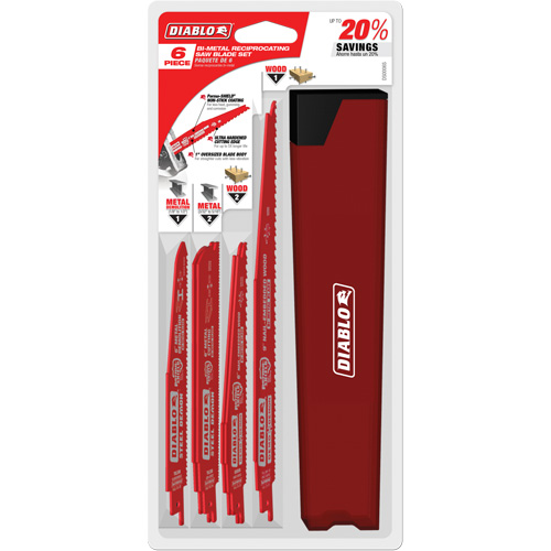 Ensemble de lames de scie alternative pour la coupe/d&eacute;molition du bois avec clous Planification Entrepots Molloy