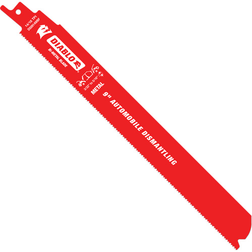 Lame de scie alternative autod&eacute;montage, Bim&eacute;tal, 10-14 Dents par pouce, 9" lo x 1" la Planification Entrepots Molloy
