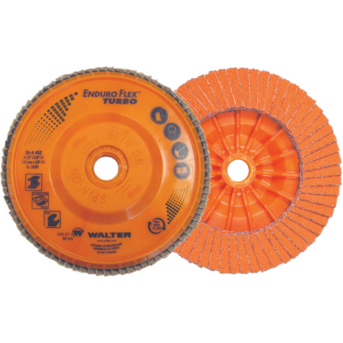 Disque &agrave; lamelles Enduro-Flex Turbo, 4-1/2" x 5/8"-11, Grain 36/60 Planification Entrepots Molloy