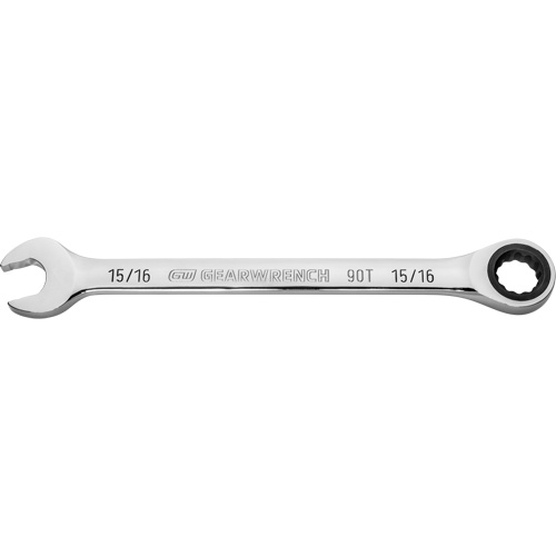 90-Tooth Ratcheting Combination Wrench, 12 Point, 15/16", Chrome Finish Planification Entrepots Molloy