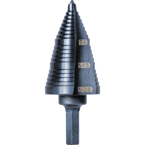 3-Step Drill Bit, 7/8" - 1-3/8" , High Speed Steel Planification Entrepots Molloy