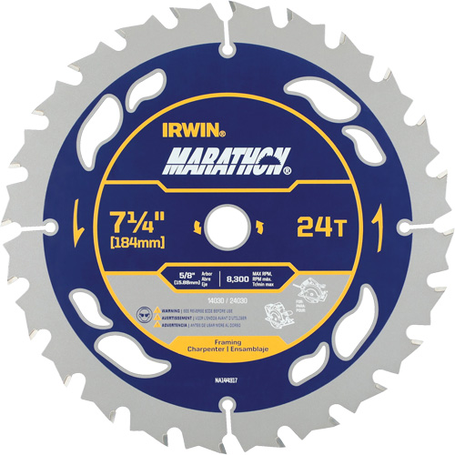 Lame de scie circulaire Marathon, 7-1/4", 24 dents Planification Entrepots Molloy