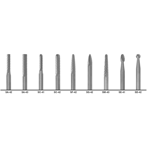 1855 Double Cut Carbide Burr Set, 9 Pieces Planification Entrepots Molloy