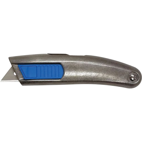 SECUPRO MEGASAFE Unpainted Retractable Knife, 20 mm, Stainless Steel, Heavy-Duty, Aluminum Handle Planification Entrepots Molloy