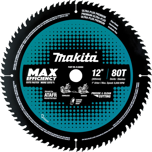 Carbide-Tipped Max Efficiency Miter Saw Blade, 12", 100 Teeth, Wood Use Planification Entrepots Molloy