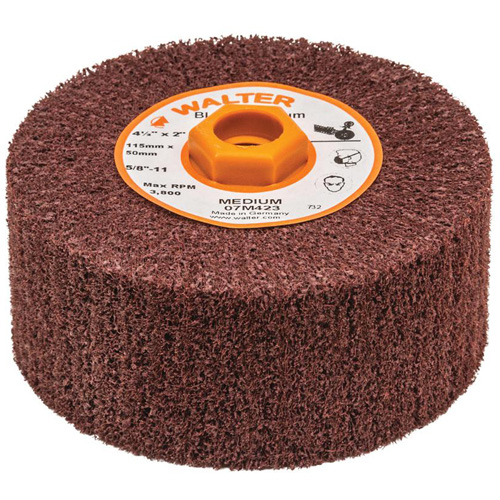 Tambour de conditionnement de surface Blendex, 4-1/2" dia. x 2" la, 5/8"-11 Arbre, Grain Moyen Planification Entrepots Molloy
