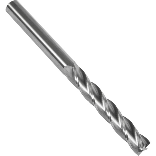 Fraise en bout carr&eacute;e extra longue 30° S137, 5/16" dia., 4" lo, 4 cannelures, 5/16" tige, Carbure Planification Entrepots Molloy