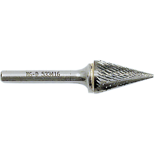 Cone Point Burr, 1/2" Dia., 1/4" Shank, 7/8" Depth of Cut Planification Entrepots Molloy