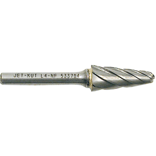 L4-NF 1/4" Taper Shape Bur for Aluminum/Non-ferrous Materials, 1/2" Dia. Planification Entrepots Molloy
