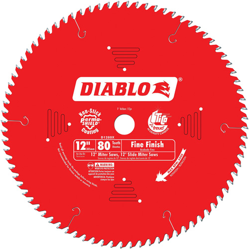 Lames de scie pour entrepreneur - Lames de scie finition fine, 12", 80 dents, Pour Bois Planification Entrepots Molloy