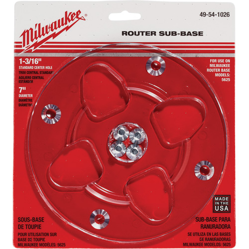 Embase transparente avec un diam&egrave;tre de 7" et un orifice central de 1-3/16" Planification Entrepots Molloy