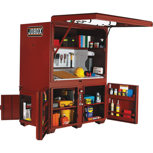 Field Office Jobsite Box, 63" W x 42" D x 80" H, Steel, Red Planification Entrepots Molloy